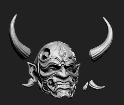 Masque japonais Hannya Oni Demon Mask Samurai Mask modèle Etsy
