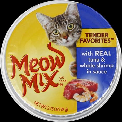 Yes, that means with meow mix's wet food, you won't need to go through the pain of trying to scrape every last morsel up. Meow Mix Tender Favorites Tuna & Whole Shrimp in Sauce Wet ...