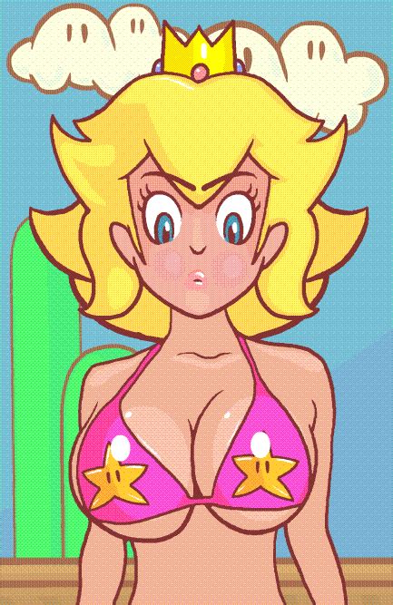 Catoblepas Princess Peach Mario Series Nintendo Animated Animated  1girl O Bikini