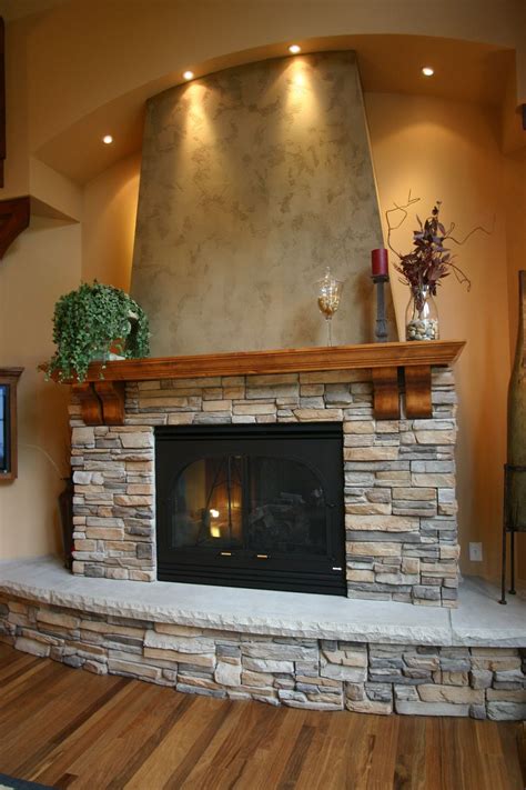 ideas stacked stone fireplace  classic interior heater
