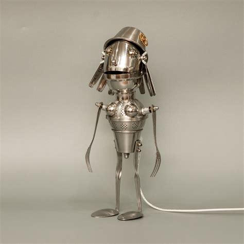 Robot Lamp Steampunk Steampunk Lamp Desk Lamp Etsy Metal Art
