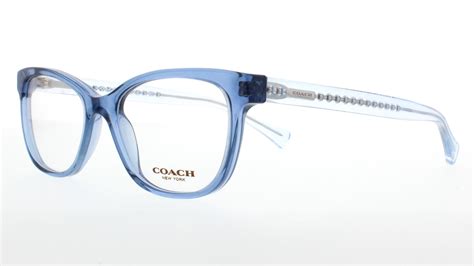 coach eyeglasses hc 6072 5330 blue glitter crystal blue 50mm