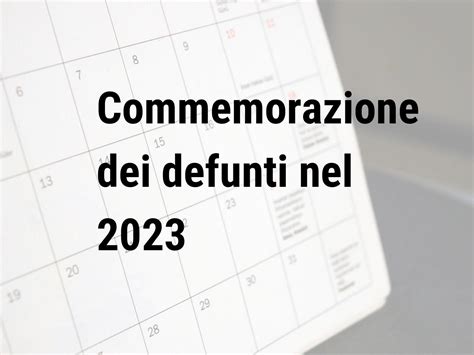 Commemorazione Dei Defunti 2023 Calendar Center