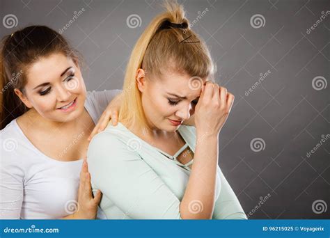 Woman Hugging Her Sad Female Friend Stock Image Image Of Compassion