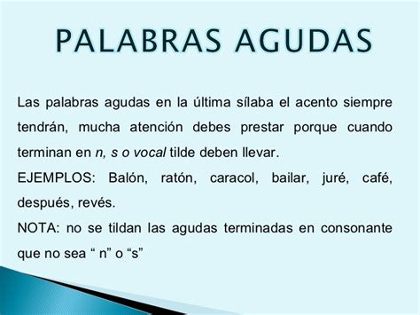 Palabras Agudas Con Tilde Y Sin Tilde Educanimando