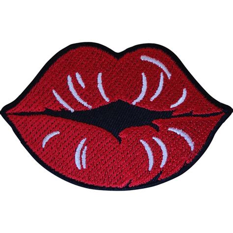 Red Lips Patch Iron On Sew On Clothes Bag Embroidered Badge Embroidery