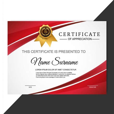 Abstract Creative Certificate Of Appreciation Award Template Template