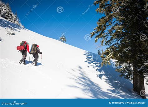 Two Climbers Are In The Mountains Stock Image Image Of Hiker People