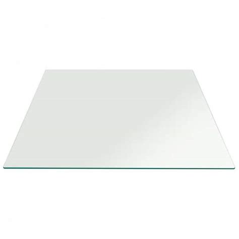 Fab Glass And Mirror 22 In Clear Square Glass Table 1 4 In Thick Flat Polished Tempered Eased