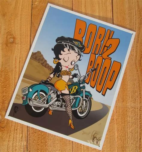Betty Boop Animated Cartoon Comic Strip Sex Symbol Motorcycle Pose