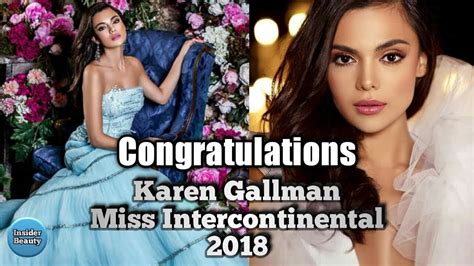 Winner Miss Intercontinental 2018 Karen Gallman Youtube