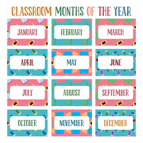 4 Best Images Of Printable Classroom Calendar Months Months Of The