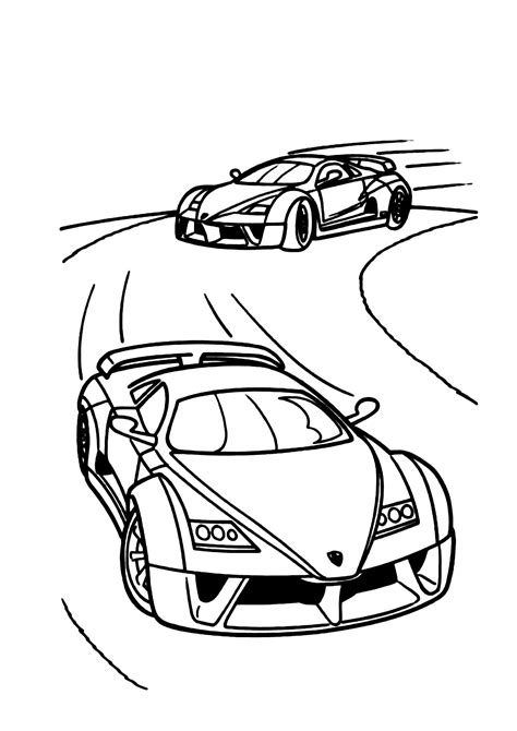 Corrida De Carros Para Colorir Imprimir Desenhos