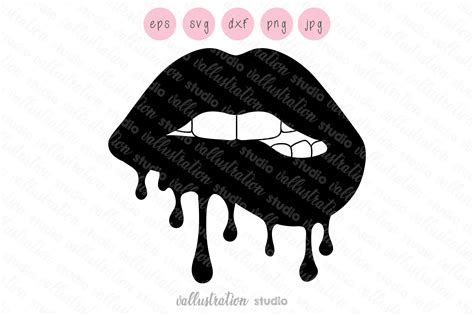 Svg Lips Bite Drip Lips Drip Cuttable Design Dxf Eps Sc081 Etsy