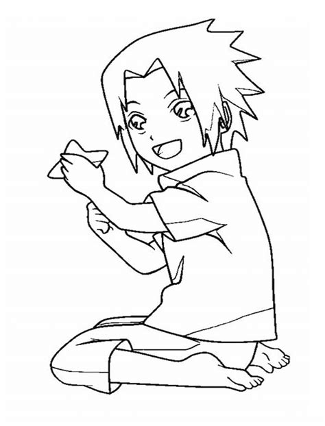 Baby Sasuke 2 Coloring Page Anime Coloring Pages