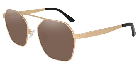 Oswald Aviator Progressive Sunglasses Gold Frame With Brown Lenses Womens Sunglasses