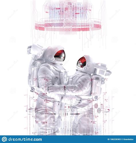 Illustration About 3d Illustration Of Male And Female Astronaut Couple