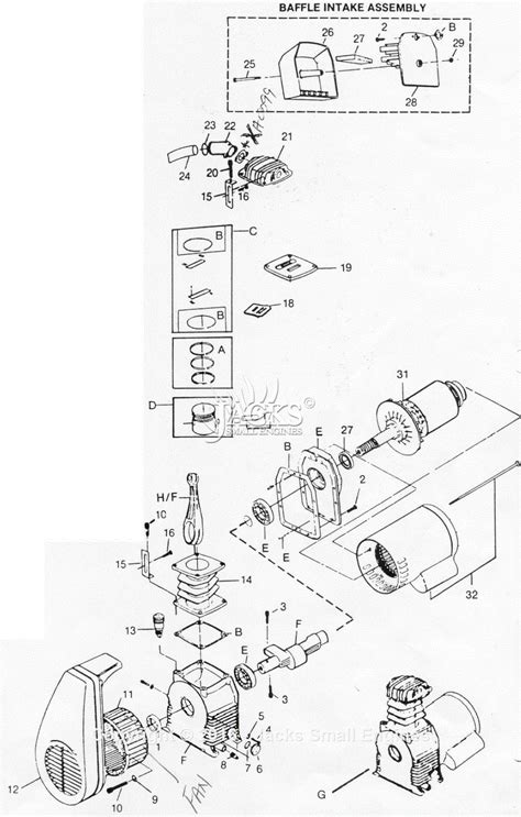 Campbell Hausfeld HL Parts Diagram For Pump Parts