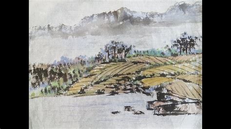 Korean Brush Painting - (9) Landscape (산수) - YouTube