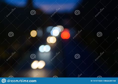 Defocused Bokeh Of Car Headlights At Night Stock Photo Image Of Light