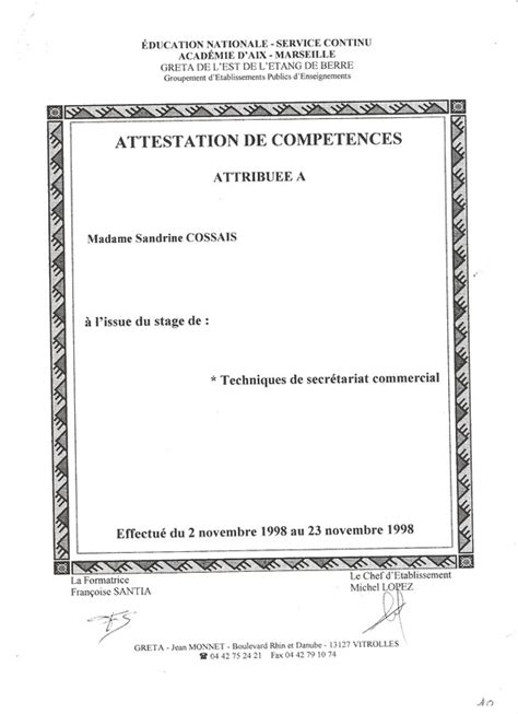 Mes Certificats De Compétences Secrétaire Assistante Médico Sociale