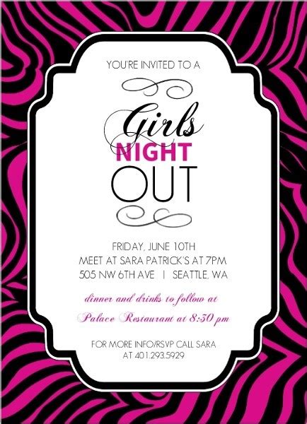 Girls Night Out Invitations Ladies Invites Best Invitation Girls Night Night Out Invitations