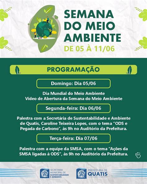 Prefeitura Vai Promover A Semana Do Meio Ambiente Com Diversas Palestras E Atividades