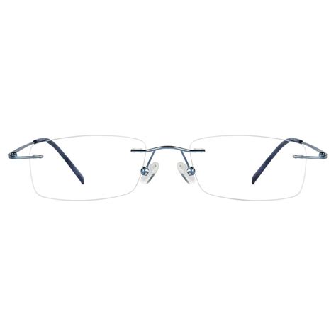 Blue Rimless Computer Glasses With Anti Glare Coating Buy Computer Glasses Online