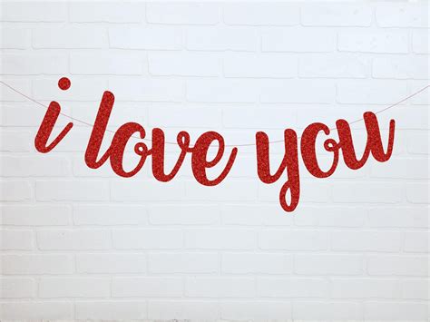 I Love You Banner Valentines Day Party Happy Valentines Etsy
