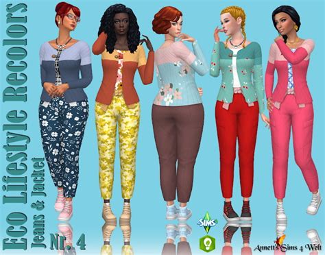 Eco Lifestyle Recolors Jeans And Jacket Nr 4 At Annetts Sims 4 Welt