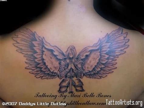 50 Cute Praying Angel Tattoos