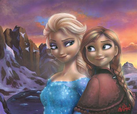 Disney Fine Art Sisters Of Arendelle By James C Mulligan Frozen
