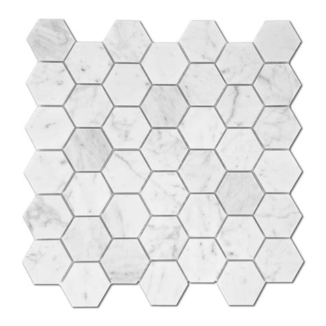Bianco Carrara Marble 2 Hex Honed Garden State Tile