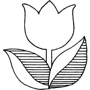 A simple coloring page of tulips. Tulip Flower Coloring Sheet