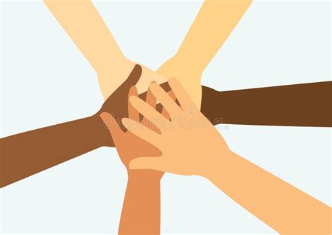 People Putting Their Hands Together Vector Stock Vector Illustration