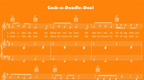 Cock A Doodle Doo Sheet Music Mother Goose Club