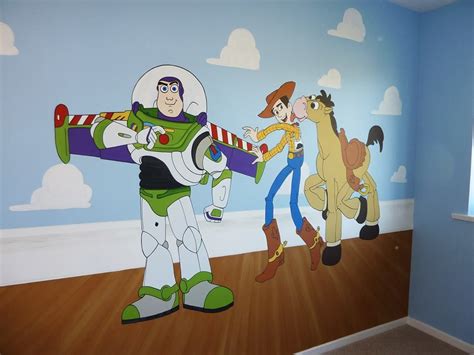 These colorful murals are applied easily, just like wallpaper, and make huge statements on walls. Toy Story Mural in 2019 | Toy story room, Toy story ...