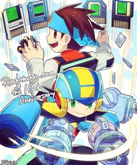 Lan Hikari And Rockman Exe Mega Man Art Mega Man Anime