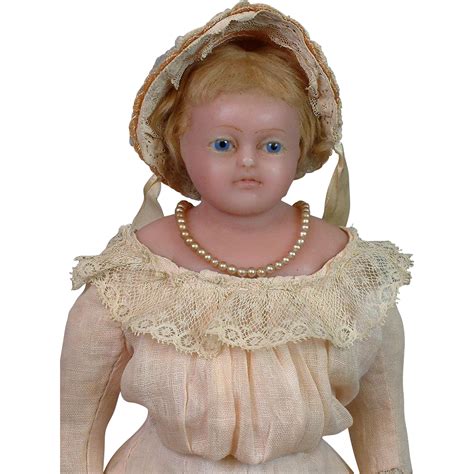 All-Antique English Poured Wax Pierotti Lady 17