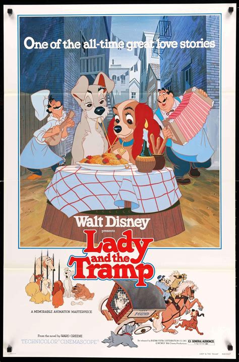 Lady And The Tramp 1955 Original R80 One Sheet Movie