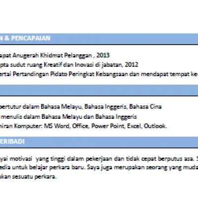 Contoh resume lamaran kerja bahasa inggris. Contoh Resume Terbaik Bahasa Inggeris