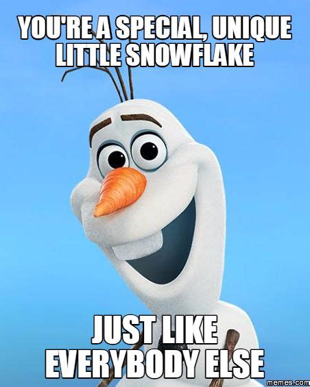 Snowflake Memes Youre A Special Unique Little Snowflake Just Like