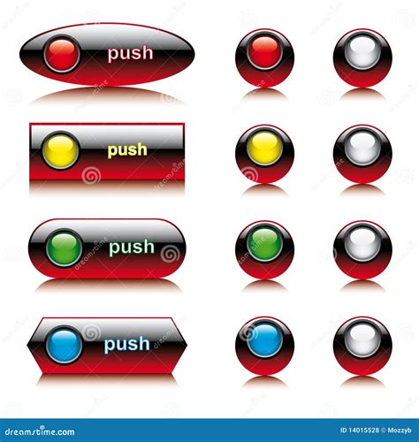 Illustration Set Of Abstract Shiny Buttons For Web Stock Illustration
