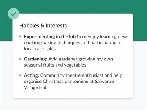 hobbies and interests for your cv 79 best examples