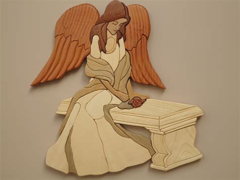 Angel With Rose Intarsia