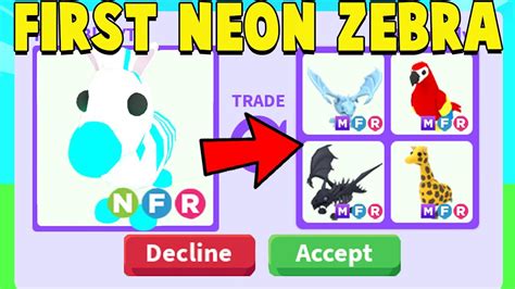 Trading New Neon Zebra In Adopt Me Youtube