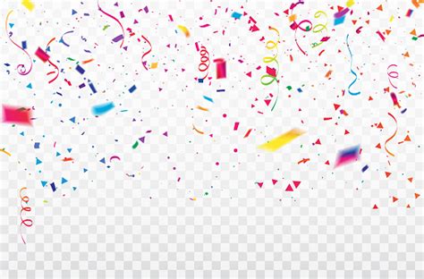 Celebration Background Template With Confetti Colorful Ribbons Frame