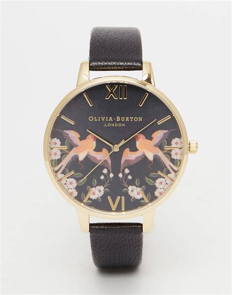 Olivia Burton Oriental Opulence Big Dial Watch At Black And