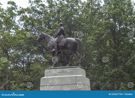 General Robert E Lee Statue On Gettysburg Battlefield Pa Usa
