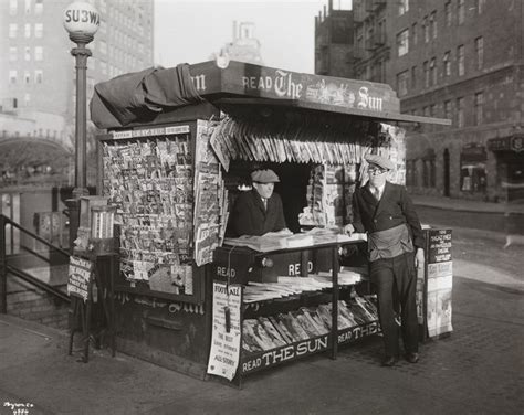Byron Company Newspaper Stand Ca 1900 Ny Street Scenes Museum
